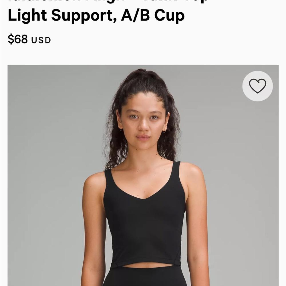 Lululemon align a/b cup top